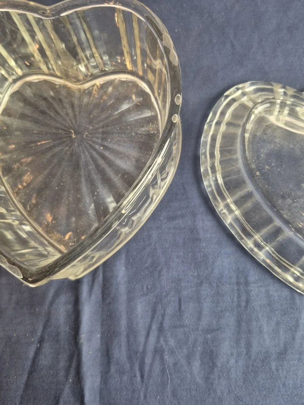 Clear Heart-Shaped Glass Serving Dish with Lid - Clear